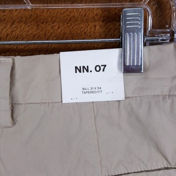 NN07 Pants Mens Size 31x34 Tan Pleated Cotton Chino Trousers BILL $250 - Picture 4 of 10